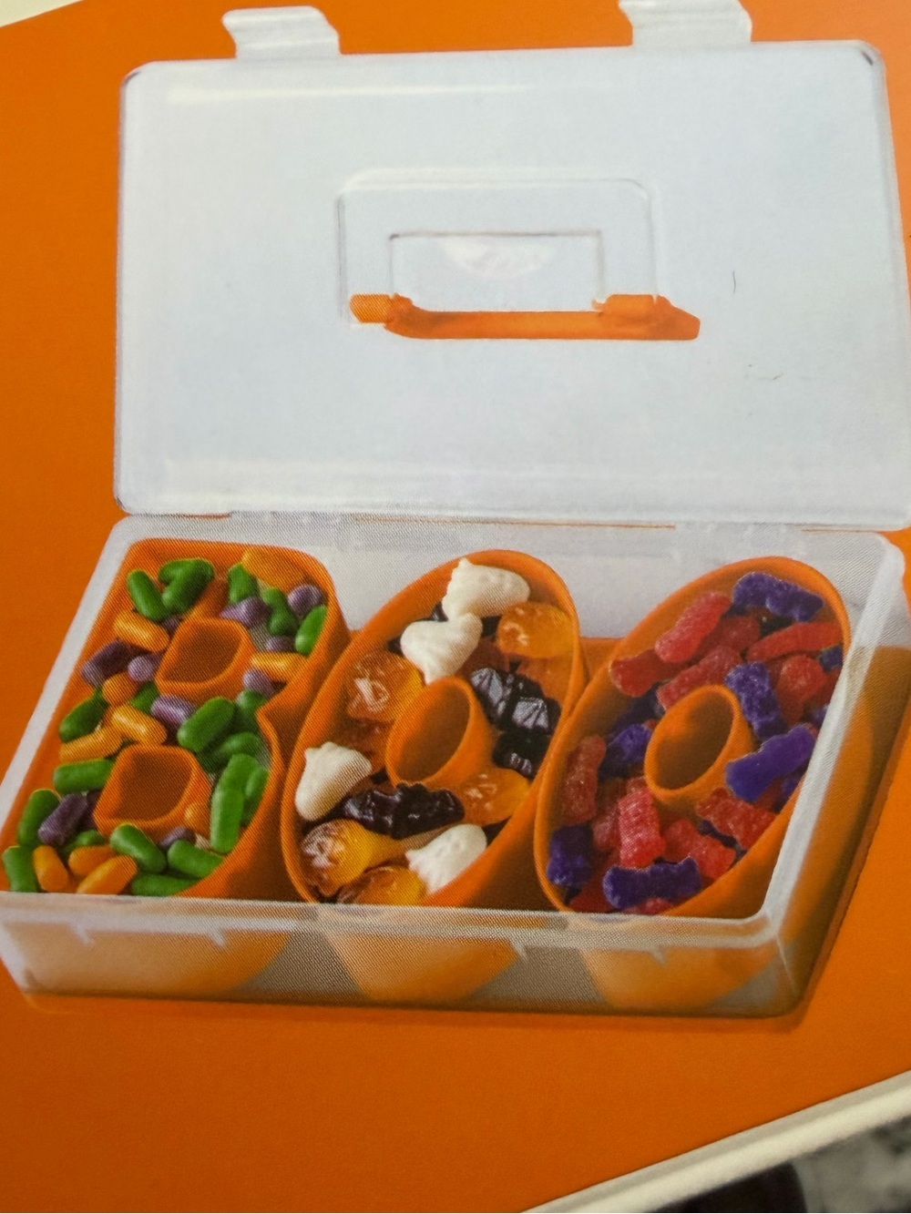 CWC Orange 3-Compartment “BOO” Portable Snack Box NEW - Picture 5 of 5
